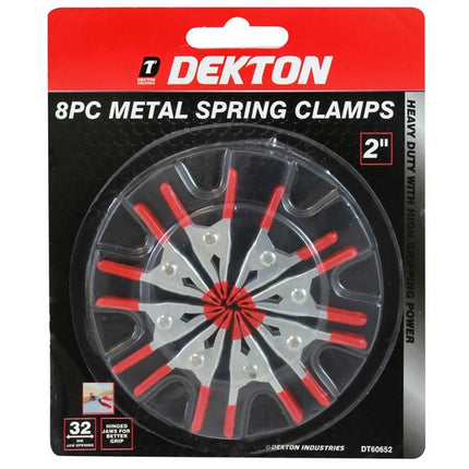 Dekton 8pc Metal Spring Clamps 2"