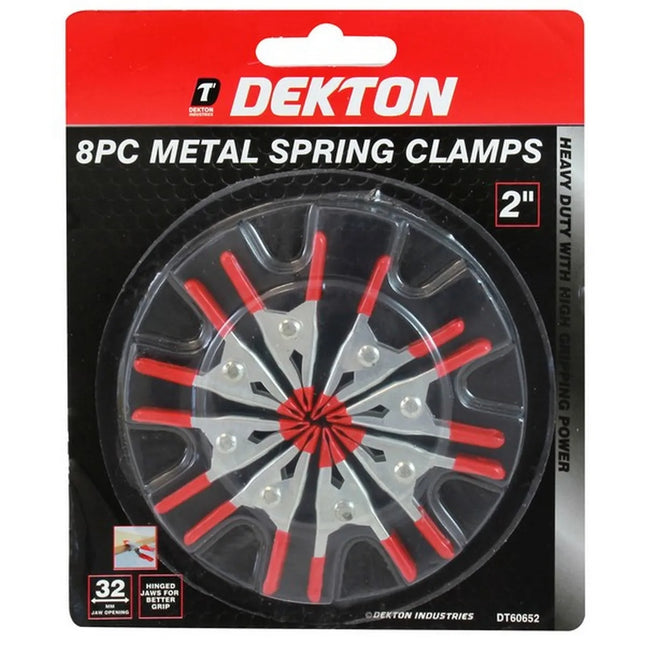 Dekton 8pc Metal Spring Clamps 2"