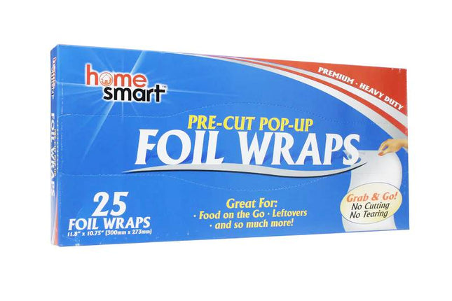 Home Smart Pre-Cut Pop- Up Foil Wraps 25's