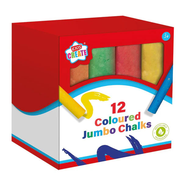 Kids Create Jumbo Coloured Chalks 12pk