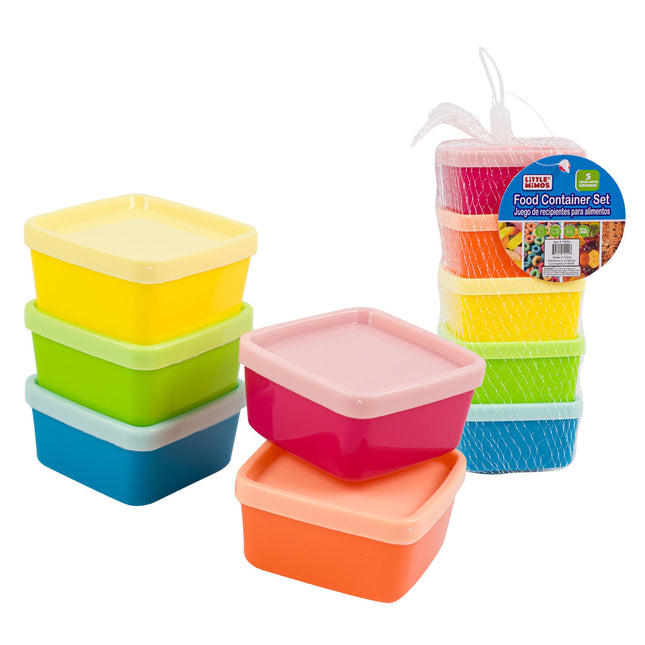 Little Mimos Food Container Set 5pc Square  2.7oz