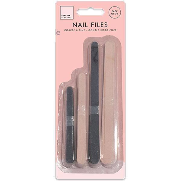 Forever Beautiful Double-Sided Nail Files 30pk