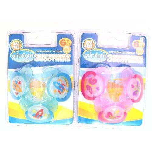 Griptight Orthodontic Soothers 6M+ 3PK