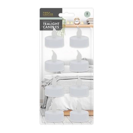 Simply Lighting Flamelesss Led Tealights 8pk