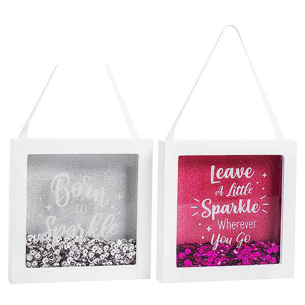 Huggs & Kisses Quote & Glitter Box Frame