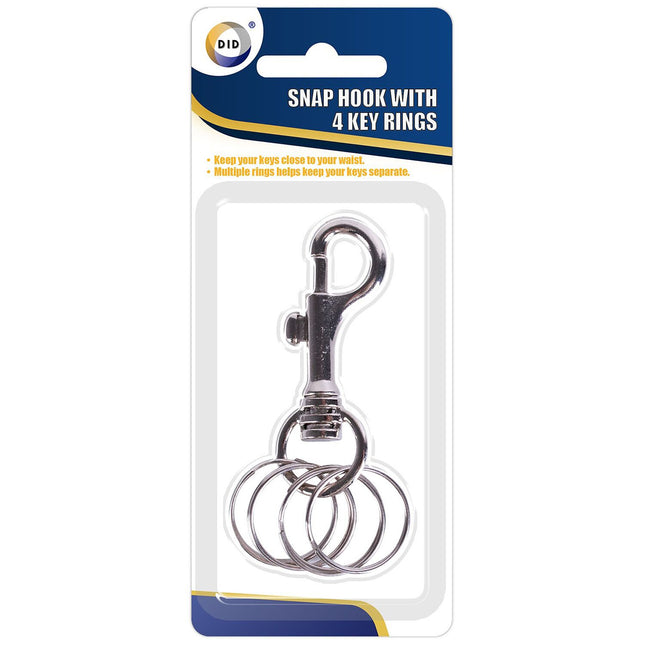 DID SNAP HOOKS WITH 4 KEY RINGS