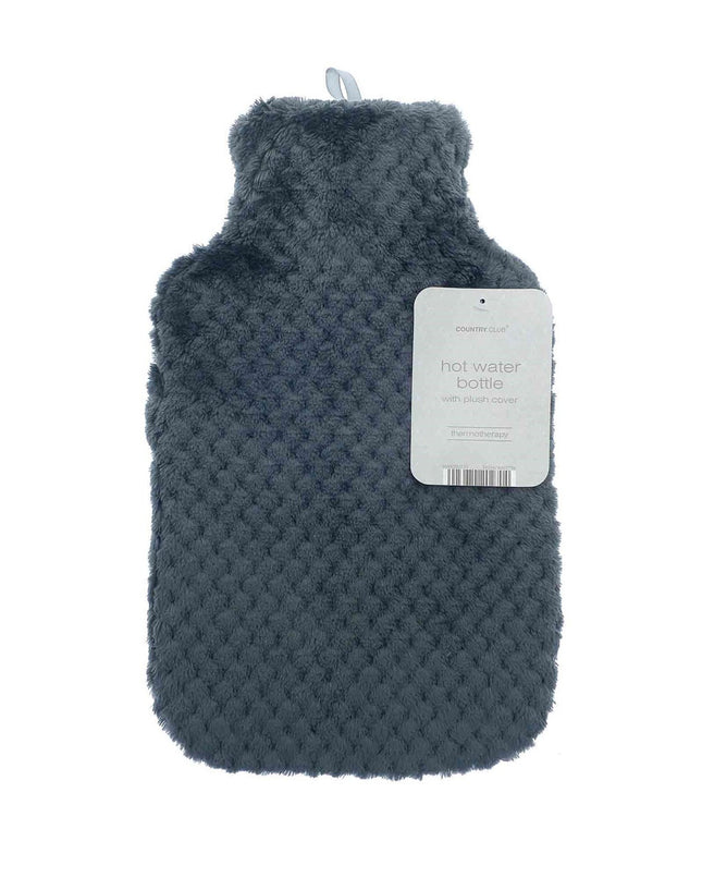 Country Club Hot Water Bottle w/Plush Cover 1L