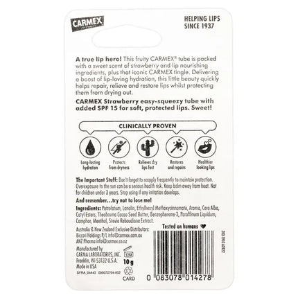 Carmex Lip Balm Tube Strawberry 10g