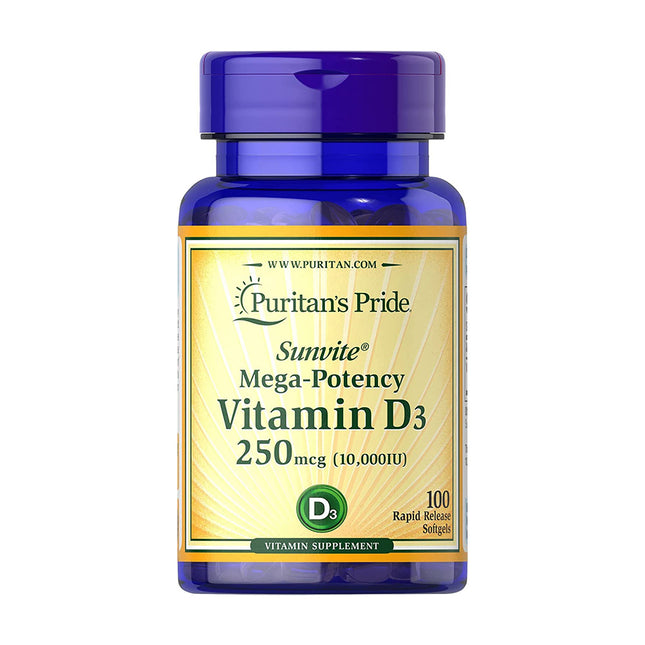 Puritan's Pride Vitamin D3 250mcg Softgels 100's