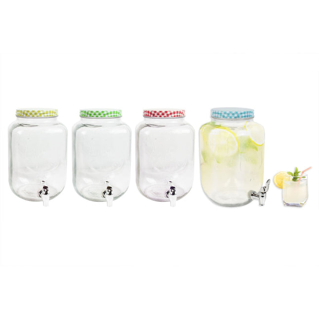 Bello Glass Drinks Dispenser 8L Asst Colours