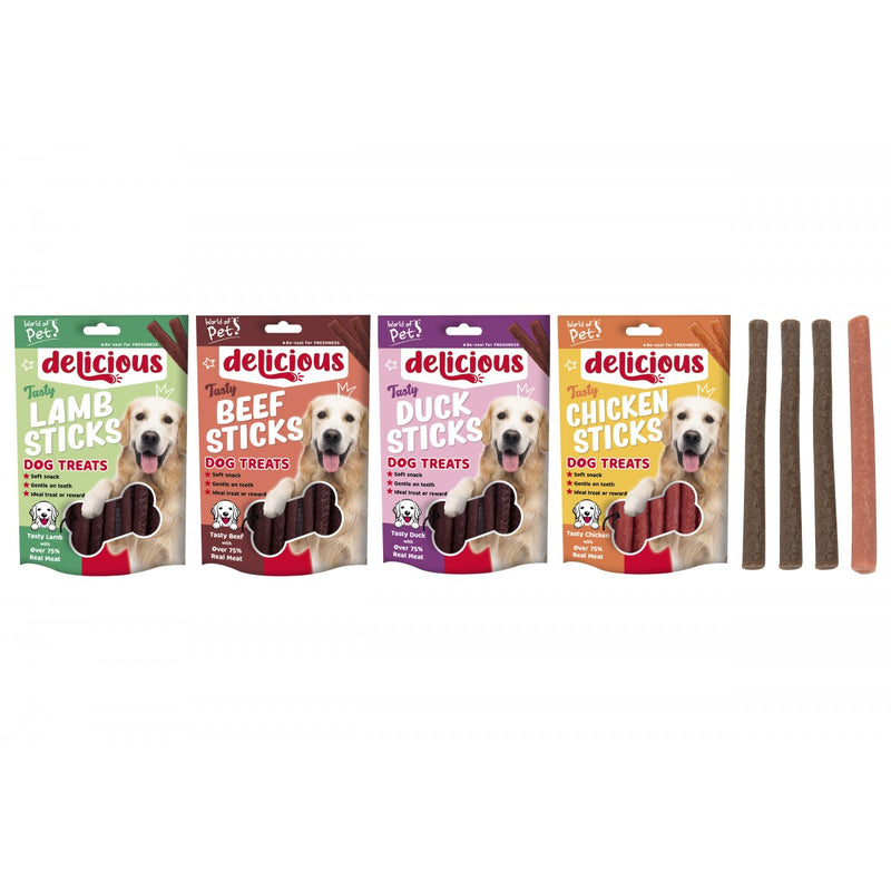 World Of Pets Delicious Tasty Meat Asst Sticks 75g  WP270