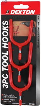 Dekton 3pc Tool Hooks 8mm With Plastic Coating