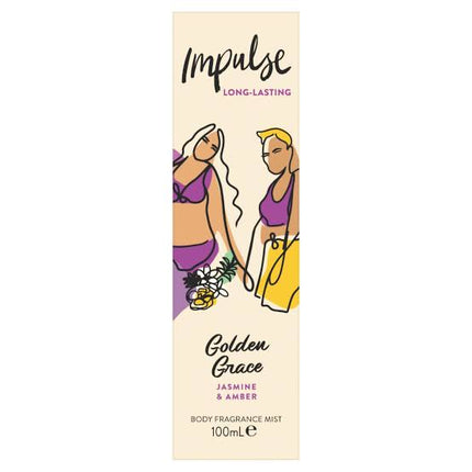 IMPULSE BODY MIST GOLDEN GRACE JASMIN & AMBER 100ML