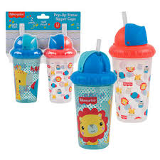 Fisher Price Sippy Straw Cup Happy Day 2pk