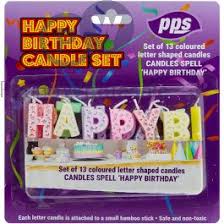 PPS COLOURED LETTER SHAPED HAPPY BIRTHDAY CANDLE SET