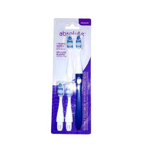 Absolute Manual Toothbrush + 3 Heads