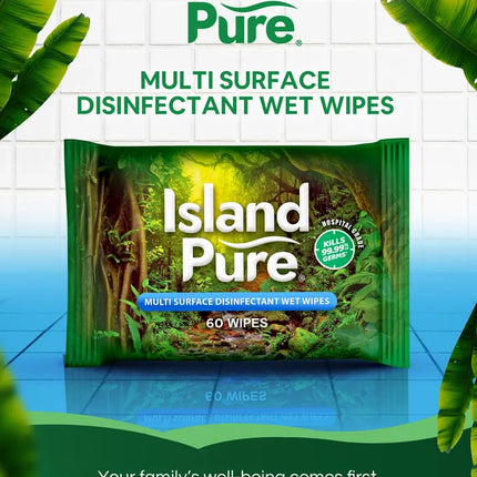 Island Pure Disinfectant Wet Wipes 60s