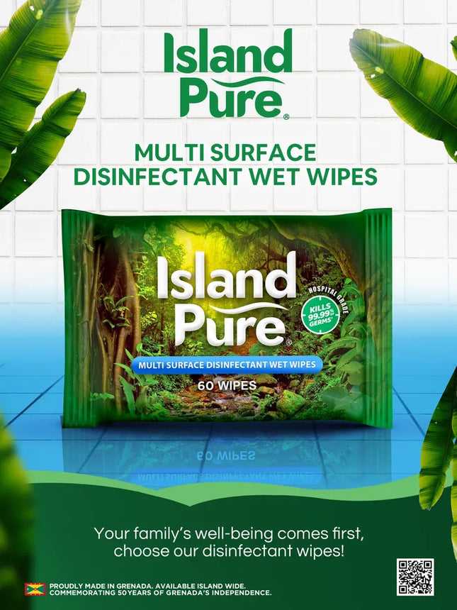 Island Pure Disinfectant Wet Wipes 60s