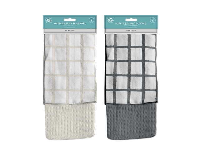 Cookie & Miller Waffle & Plain Tea Towel 2's