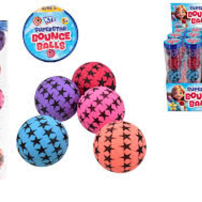 Superstar Mixed Colour Bounce Balls 5pk