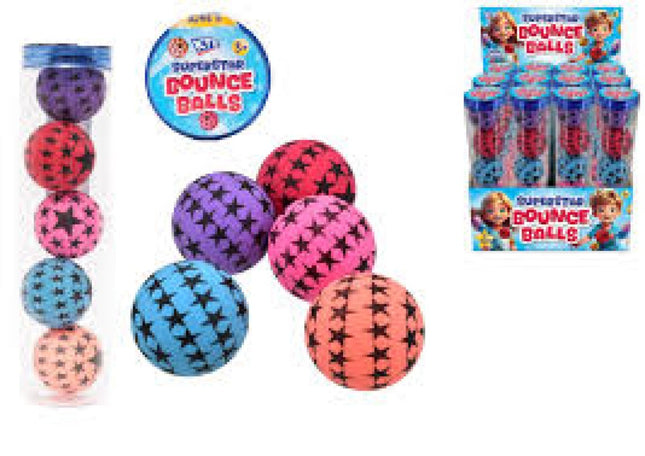 Superstar Mixed Colour Bounce Balls 5pk