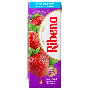 Ribena Strawberry w/Paper Straw No Sugar Added 250ml
