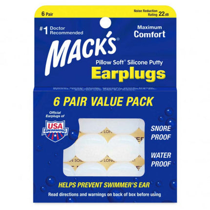 MACKS EARPLUGS 6 PAIRS VALUE PACK