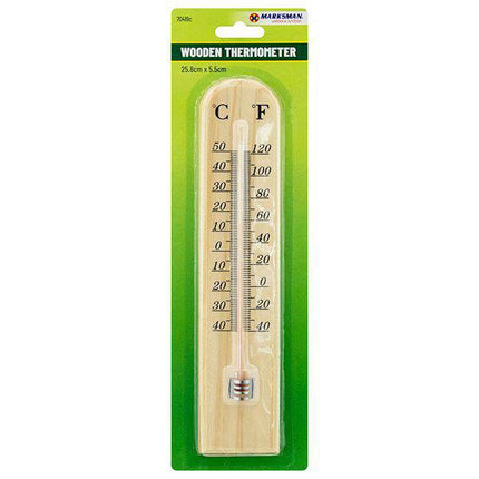 Marksman Wooden Thermometer Medium 25.8cm x 5.5cm