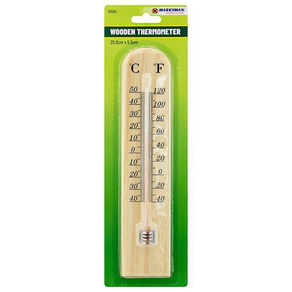 Marksman Wooden Thermometer Medium 25.8cm x 5.5cm
