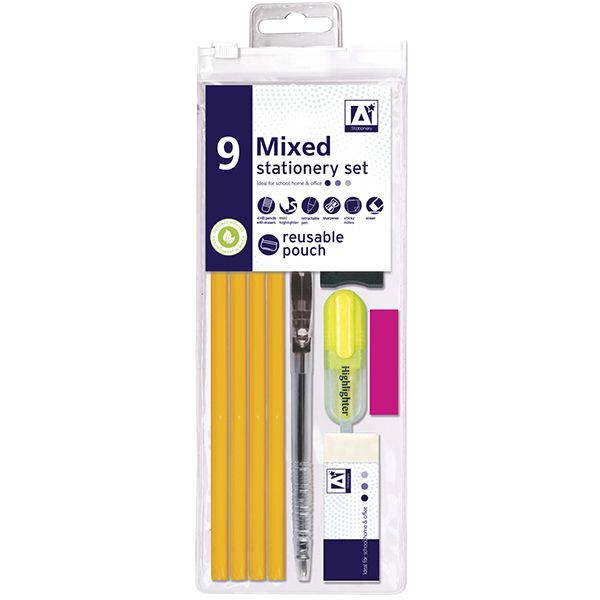 A* Mixed Stationery Set 9pc