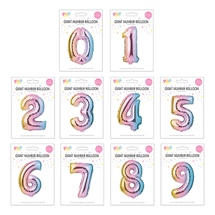 POP Giant Foil Number Balloon Multicolour