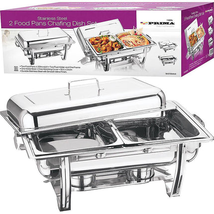 Prima Stainless Steel Chafing Dish Set 2 Food Pans