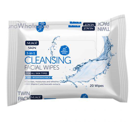 Nuage Skin 3-In-1 Cleansing Facial Wipes Twin Pack
