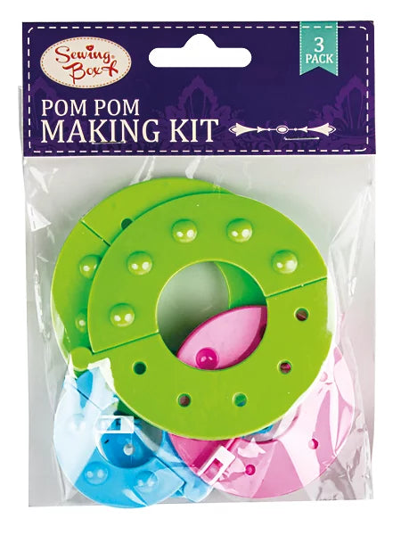 Sewing Box Pom Pom Making Kit 3pk