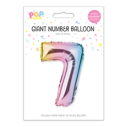 POP Giant Foil Number Balloon Multicolour