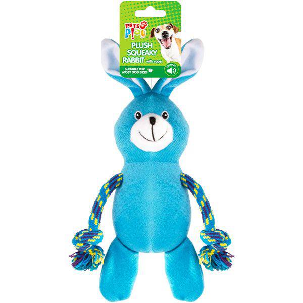 Pets Play Dog Squeaky Plush Rabbit with Arms