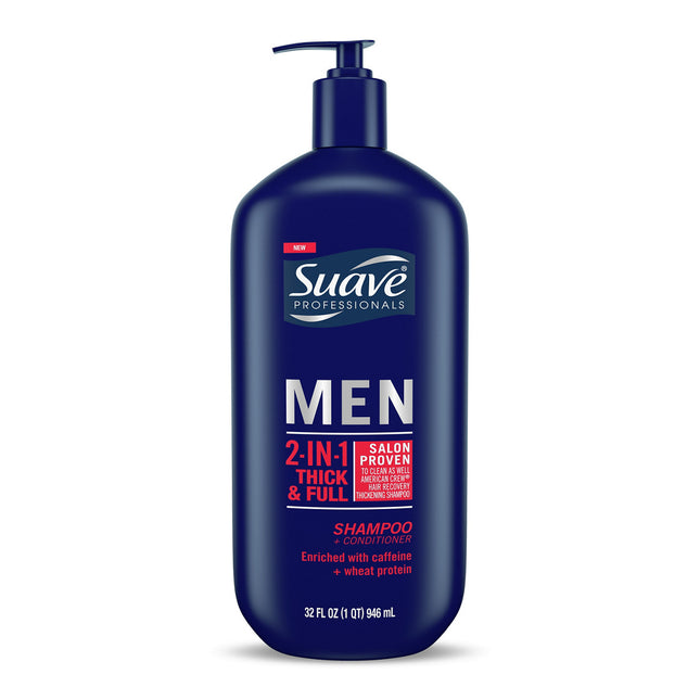 Suave Men 2 in 1 Thick & Full Shampoo & Conditioner 32oz