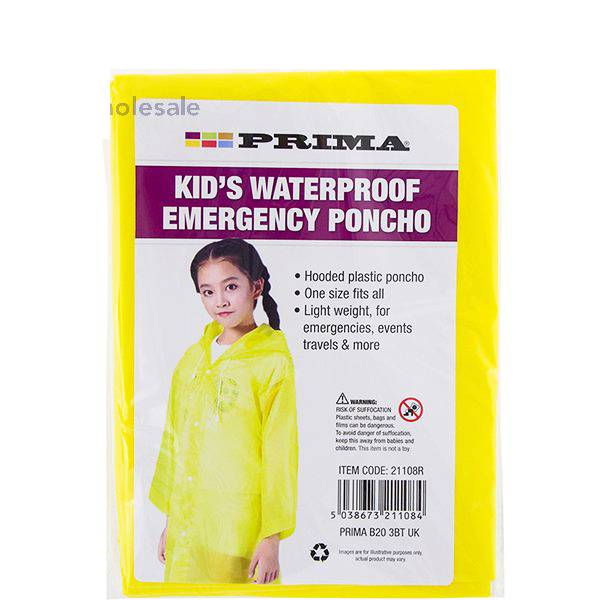 Prima Kids Waterproof Emergency Poncho