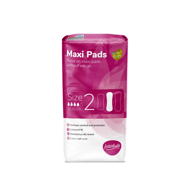 Interlude Maxi Pads Without Wings Size 2 20's
