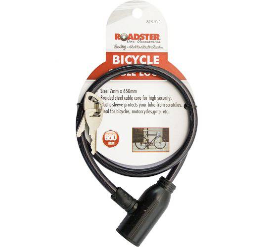 Roadster Bicycle Cable Lock 7mm x 650mm