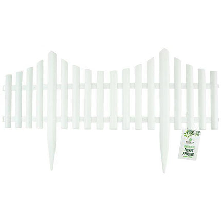 Rowan White Plastic Picket Fencing 60.5cm X 32.5cm