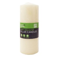 BRIGHT AND HOMELY PILLAR CANDLE IVORY UNSCENTED 100 HR
