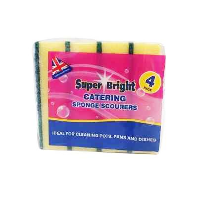Super Bright Catering Sponge Scourers 4pk (Single)
