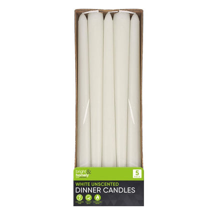 BRIGHT & HOMELY DINNER CANDLE WHITE 7 HRS