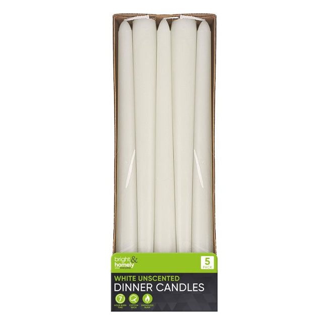BRIGHT & HOMELY DINNER CANDLE WHITE 7 HRS