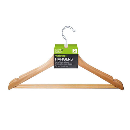 Bright & Homely Hangers Wooden 2pk