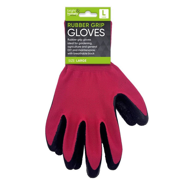 BRIGHT & HOMELY GARDENING GLOVES RUBBER GRIP LARGE