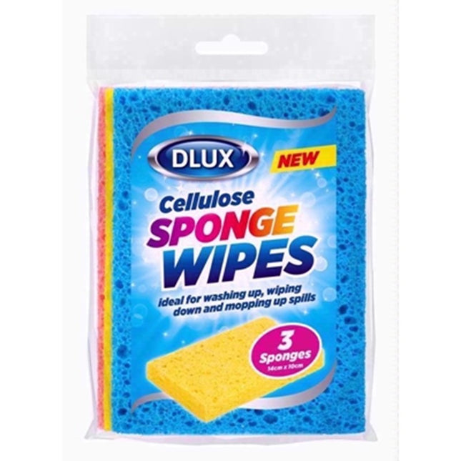 Dlux Cellulose Sponge Wipes 4pk
