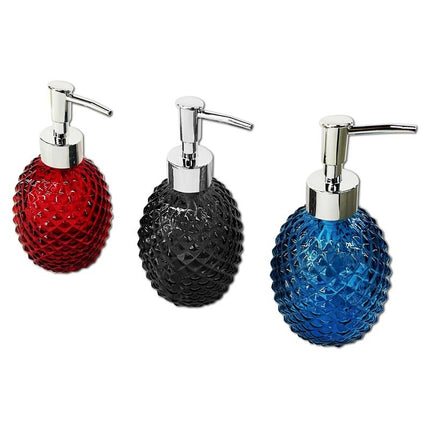 GLASS SOAP DISPENSER COLOURED WITH PUMP