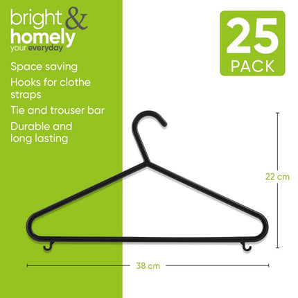 Bright & Homely Black Plastic Hangers Single